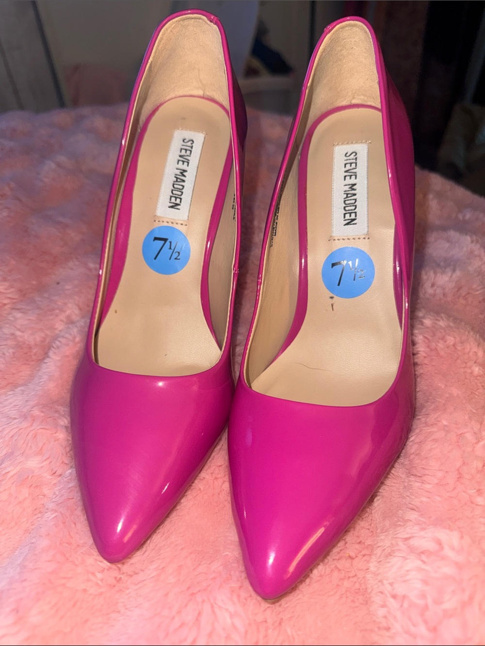 Steve Madden Hot Pink Patent Pointed-Toe Pumps